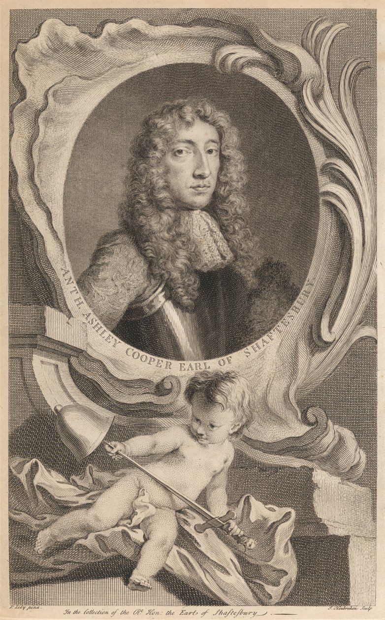 Anthony Ashley Cooper, conde de Shaftesbury de Jacobus Houbraken