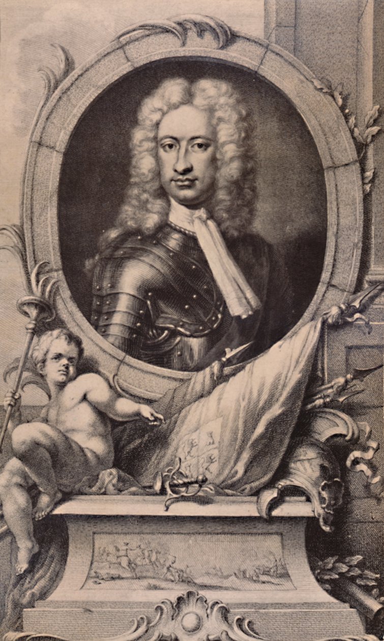 Charles Mordaunt, conde de Peterborough e Monmouth, soldado inglês, c1740 1894 de Jacobus Houbraken