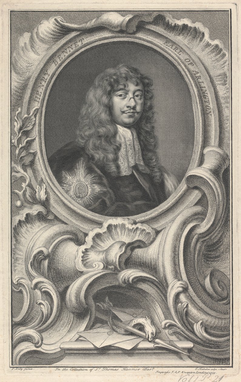 Henry Bennet, 1º Conde de Arlington de Jacobus Houbraken