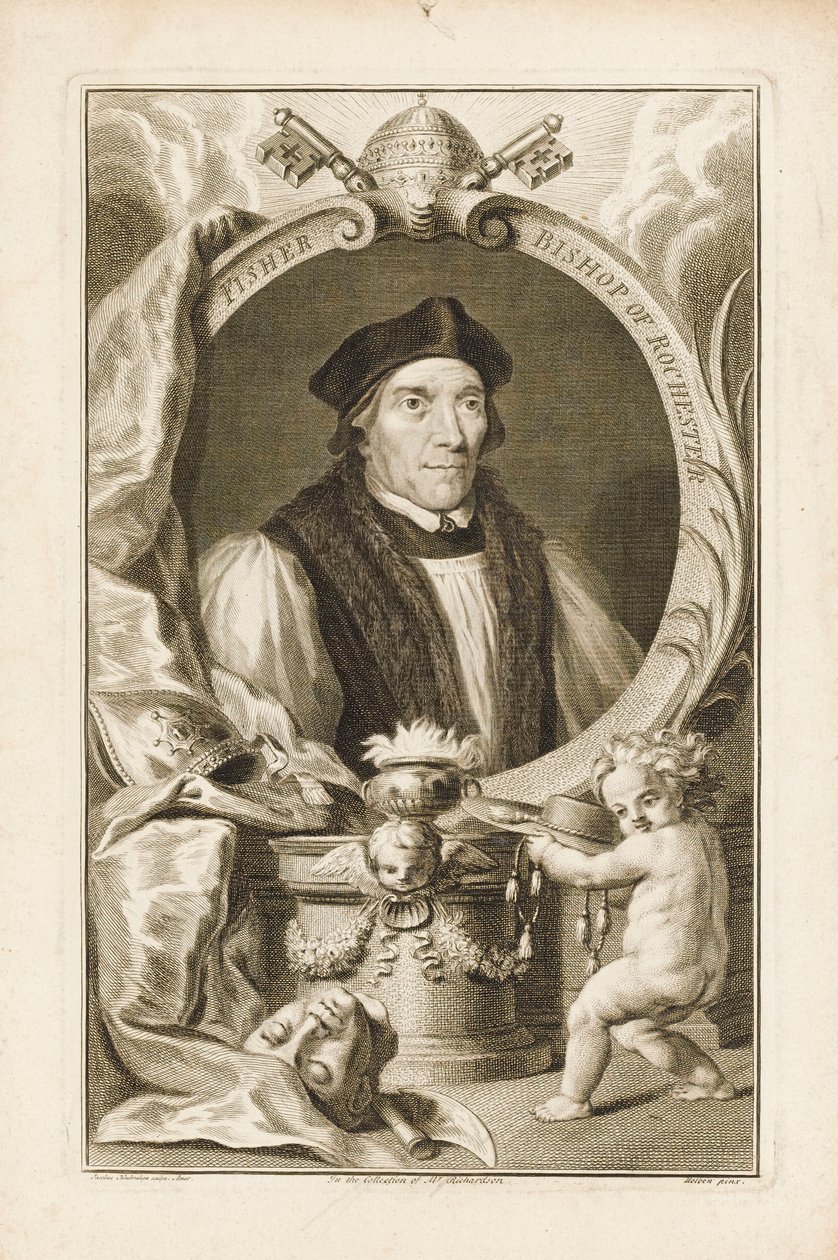 John Fisher, Bispo de Rochester, c.1760 (gravura) de Jacobus Houbraken