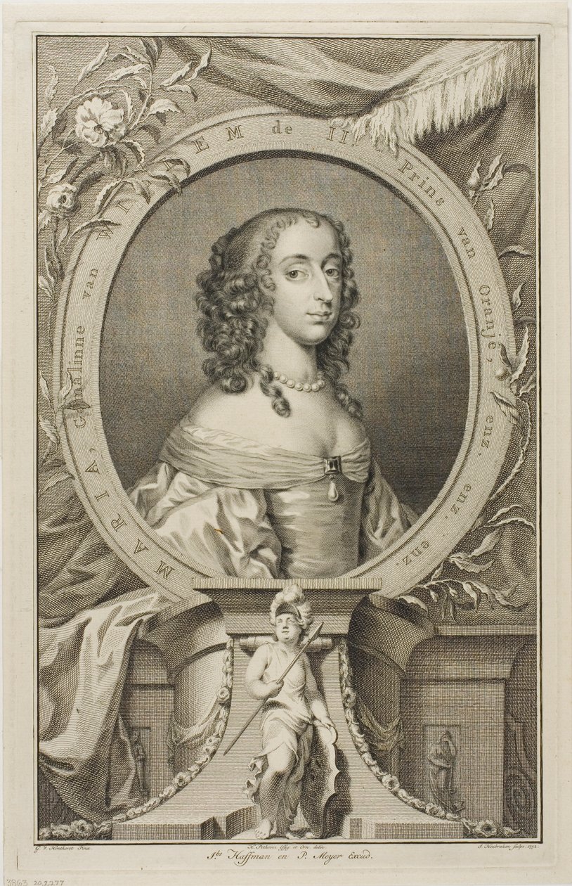 Maria, esposa de Guilherme II de Orange de Jacobus Houbraken