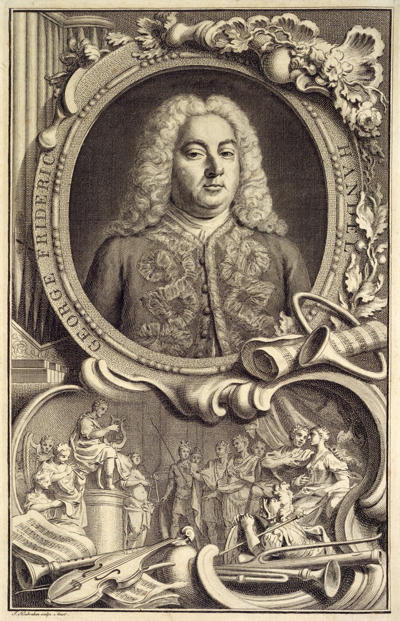 Retrato de G. F. Handel, inscrito com o título, 