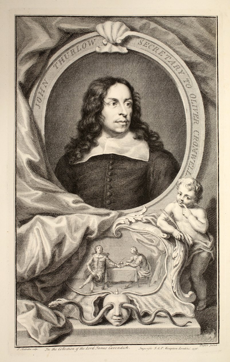 Retrato de John Thurlow, ilustração "das cabeças de pessoas ilustres de Grâ Bretanha", bar. de Knapton, Londres, 1742 de Jacobus Houbraken