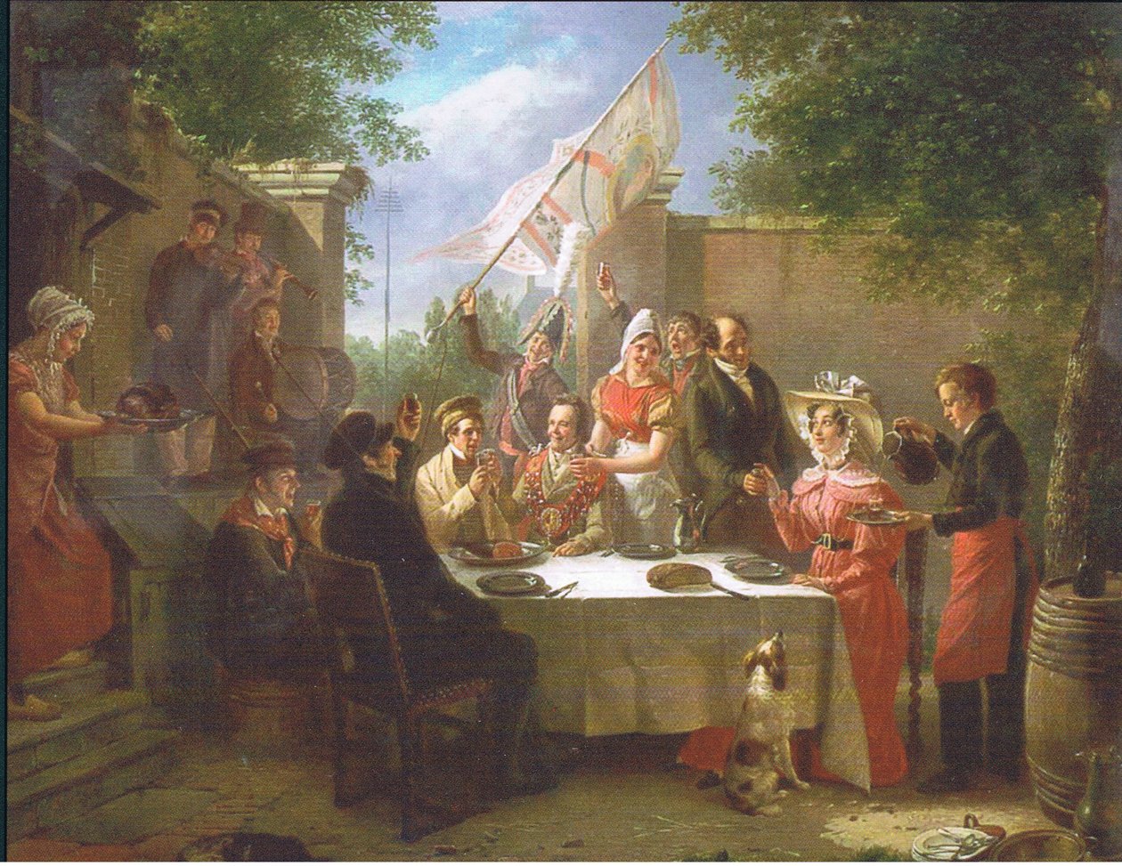 A festa de casamento, de uma revista ou fonte de livro desconhecida de Jacob Joseph Eckhout