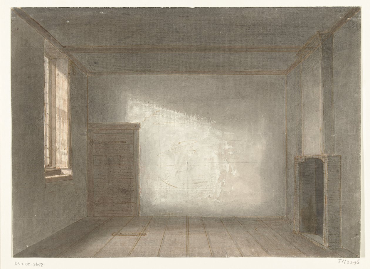 O quarto de Cornelis de Witt na prisão Gevangenpoort, Haia, 1844 de Jacobus Ludovicus Cornet