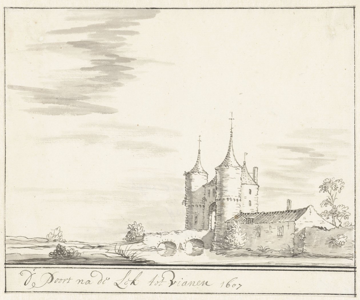 O portão do Lek em Vianen em 1607 de Jacobus Stellingwerff