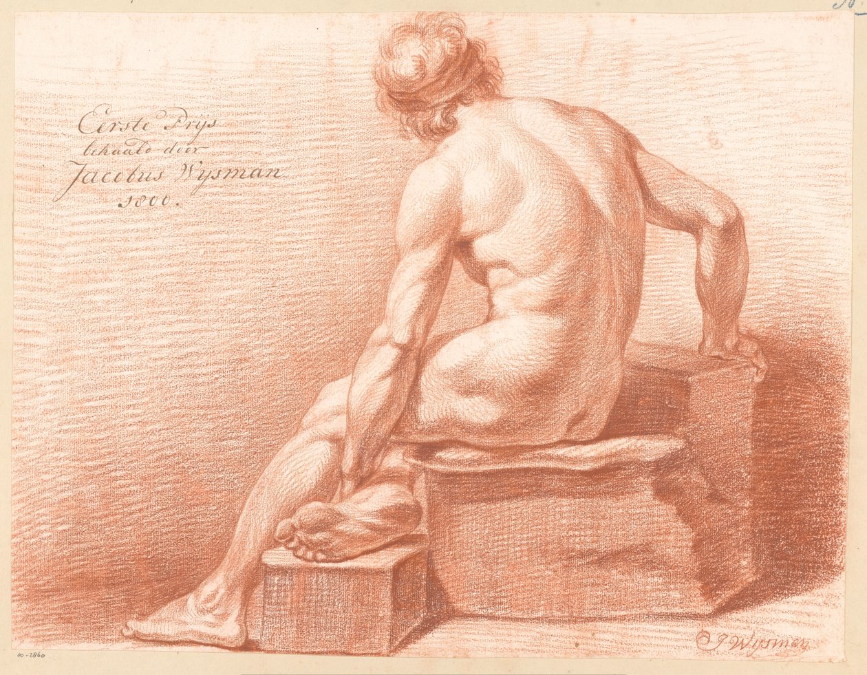 Nu Masculino Sentado, Vista Traseira (1º Prêmio 1800) de Jacobus Wijsman