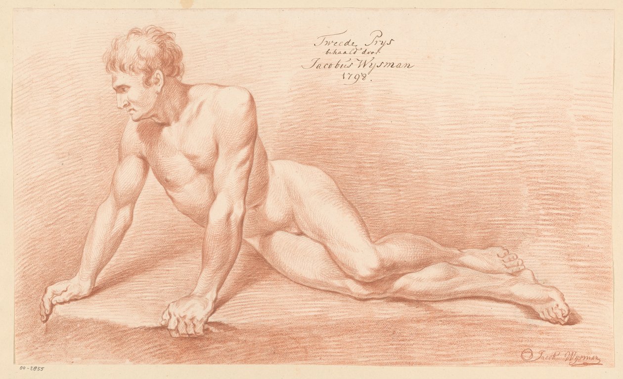 Nu masculino sentado, visto de frente (2º prémio 1798) de Jacobus Wijsman