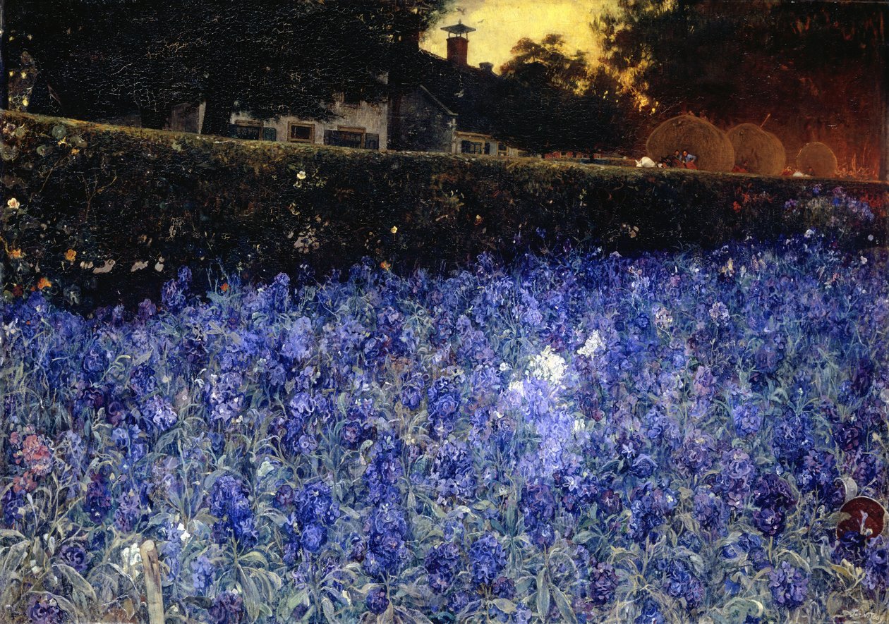 Julho ("Summer Luxuriance"), c.1890-1910 (óleo sobre tela) de Jacobus van Looy