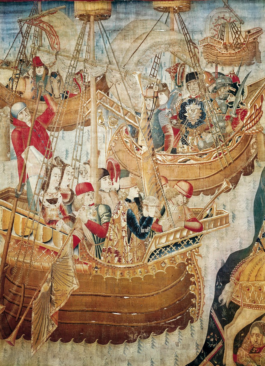 Navegadores. Tapeçaria da Escola da Catalunha de Jacomart (c.1413 61) Baco