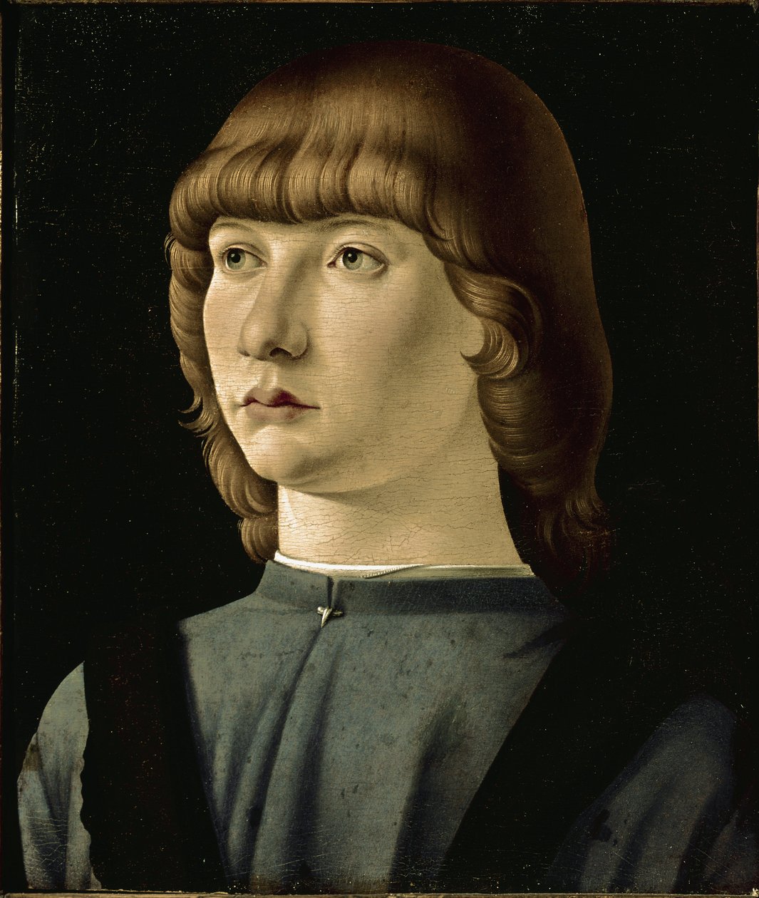 Retrato do homem jovem (óleo sobre madeira de Jacometto (attr. to) Veneziano