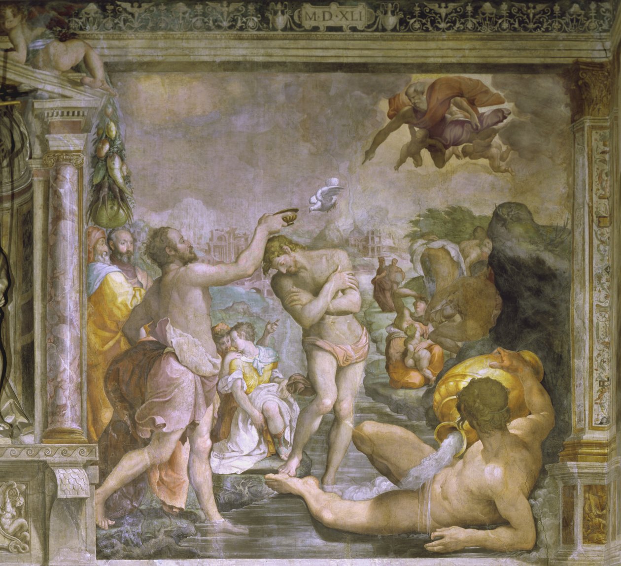 O batismo de Cristo, 1541 de Jacopino del Conte