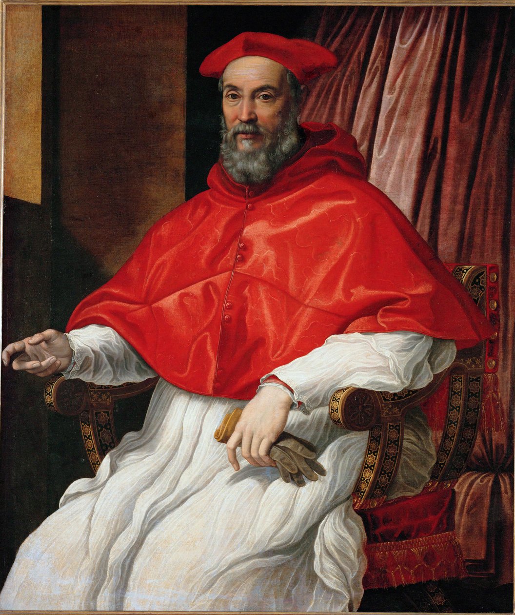 Retrato de um cardeal ... (pintura sobre tela) de Jacopino del Conte