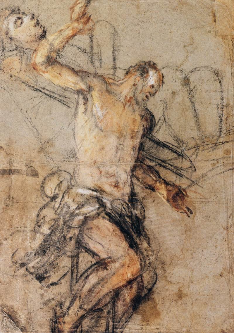 O bom ladrão na cruz de Jacopo Bassano