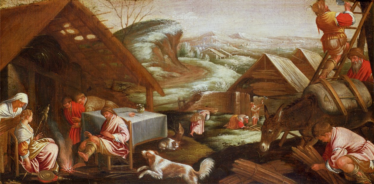 Cena de inverno de Jacopo Bassano