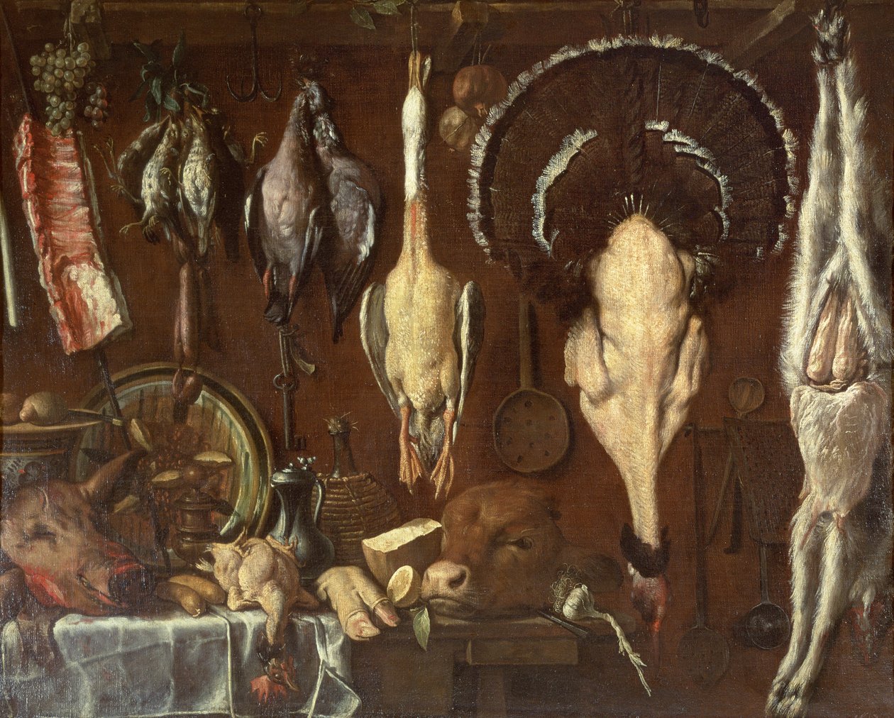 Ainda vida de um contador de açougueiro, 1621 de Jacopo Chimenti Empoli