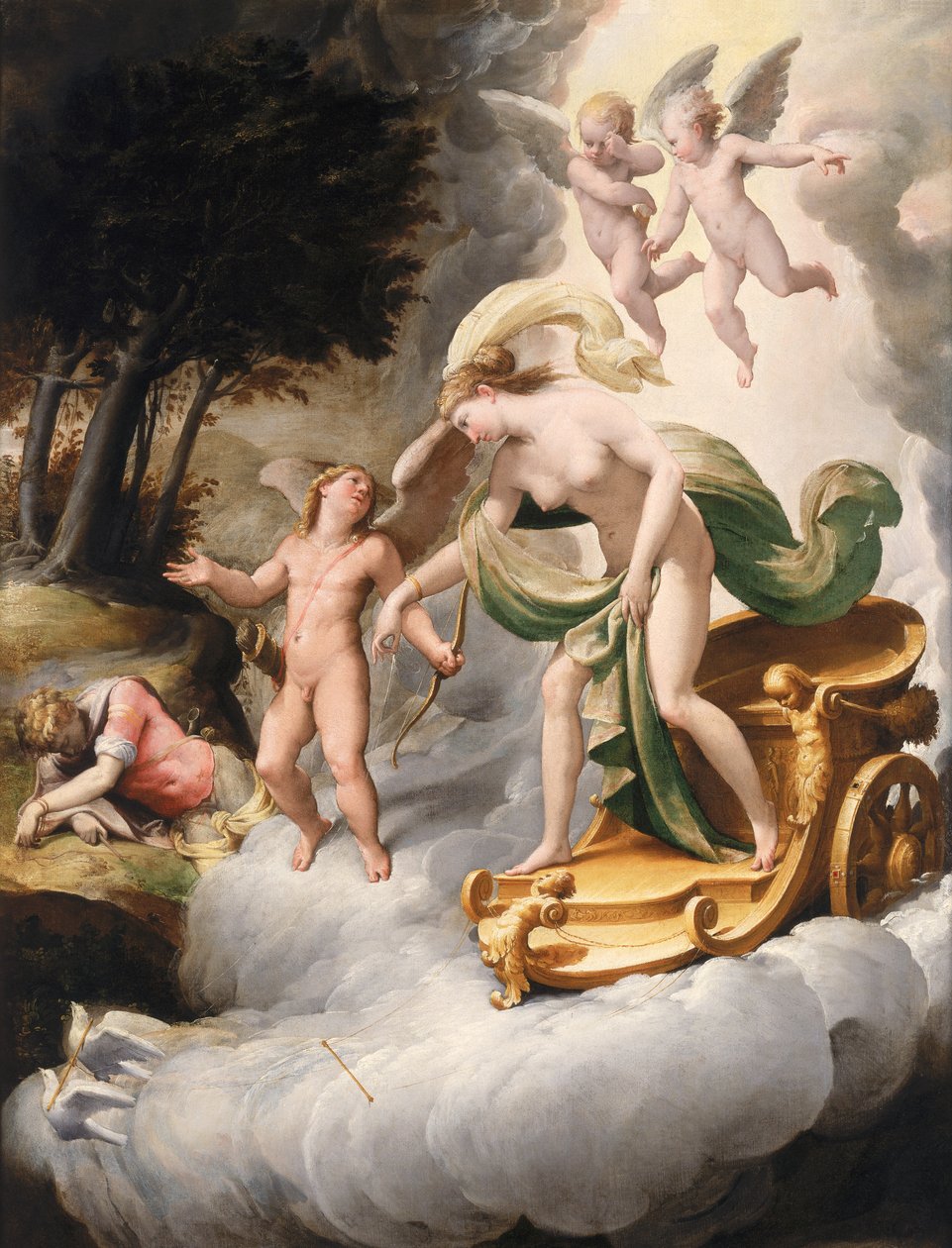 Vênus Conduzido pelo Cupido a Adonis Morto de Jacopo Ianguidi Bertoia