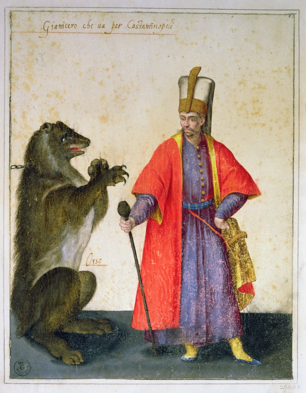 Janissary (caneta e tinta com wc no papel) de Jacopo Ligozzi