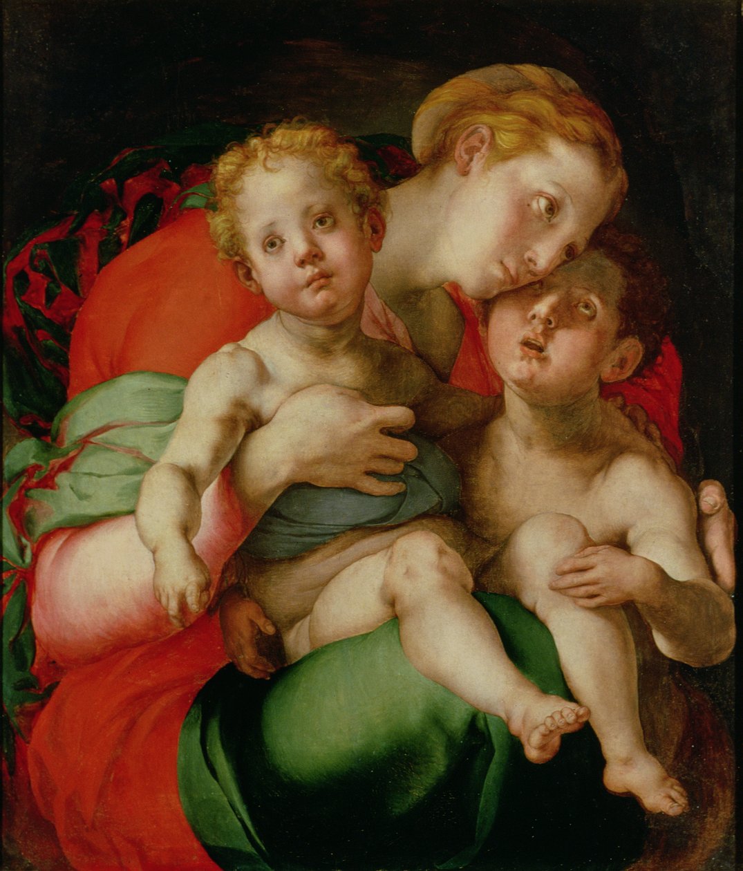 Madonna e criança com o bebê São João Batista (painel) de Jacopo Pontormo