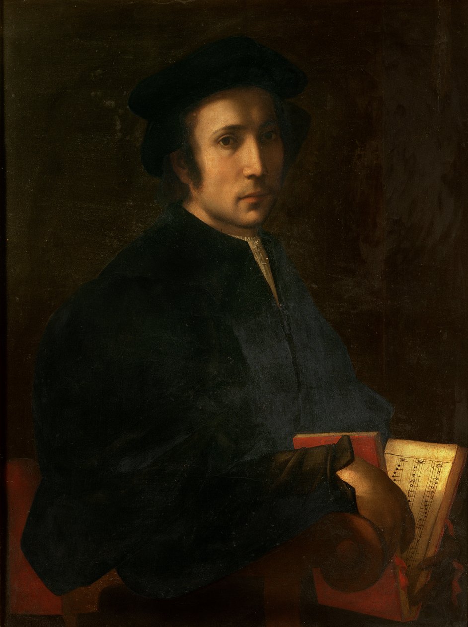 Retrato do músico Francesco dell&39;Ajolle, c.1518 de Jacopo Pontormo