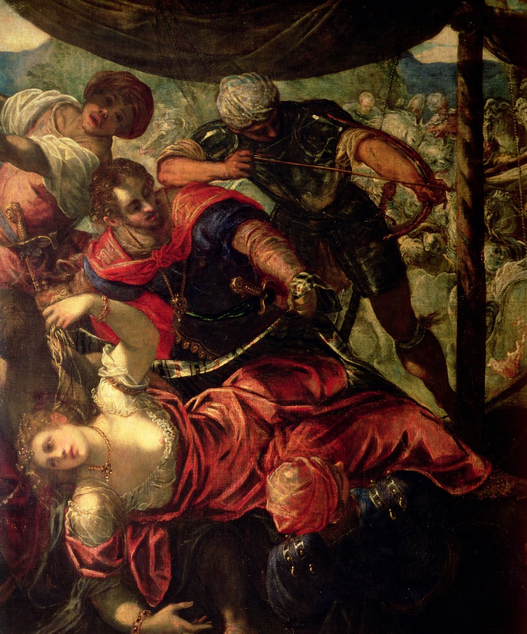 Batalha entre turcos e cristãos, c.158889 (detalhe de 38671) de Jacopo Robusti Tintoretto