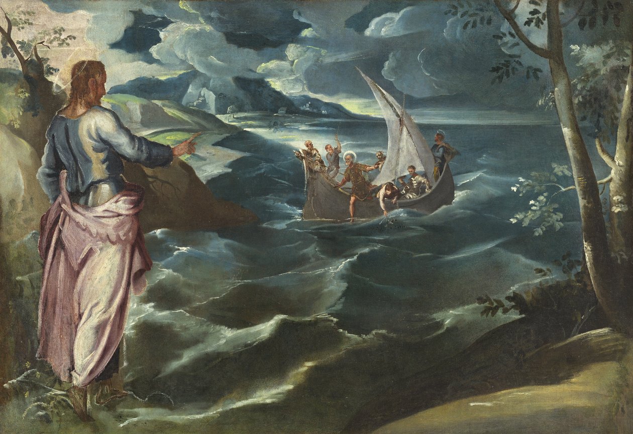 Cristo no mar da Galiléia, c.1575-80 de Jacopo Robusti Tintoretto