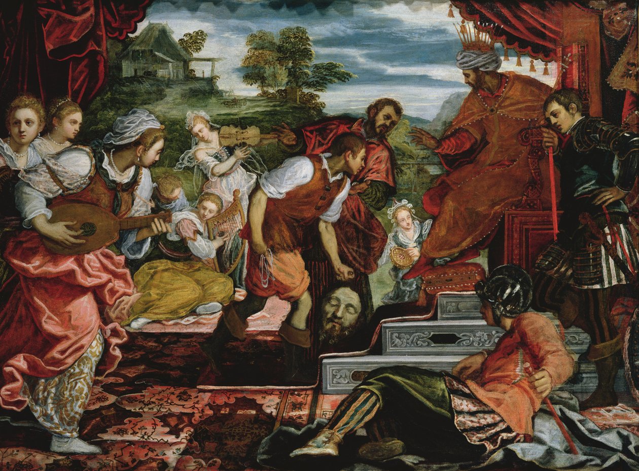 David e Golias óleo sobre tela de Jacopo Robusti Tintoretto
