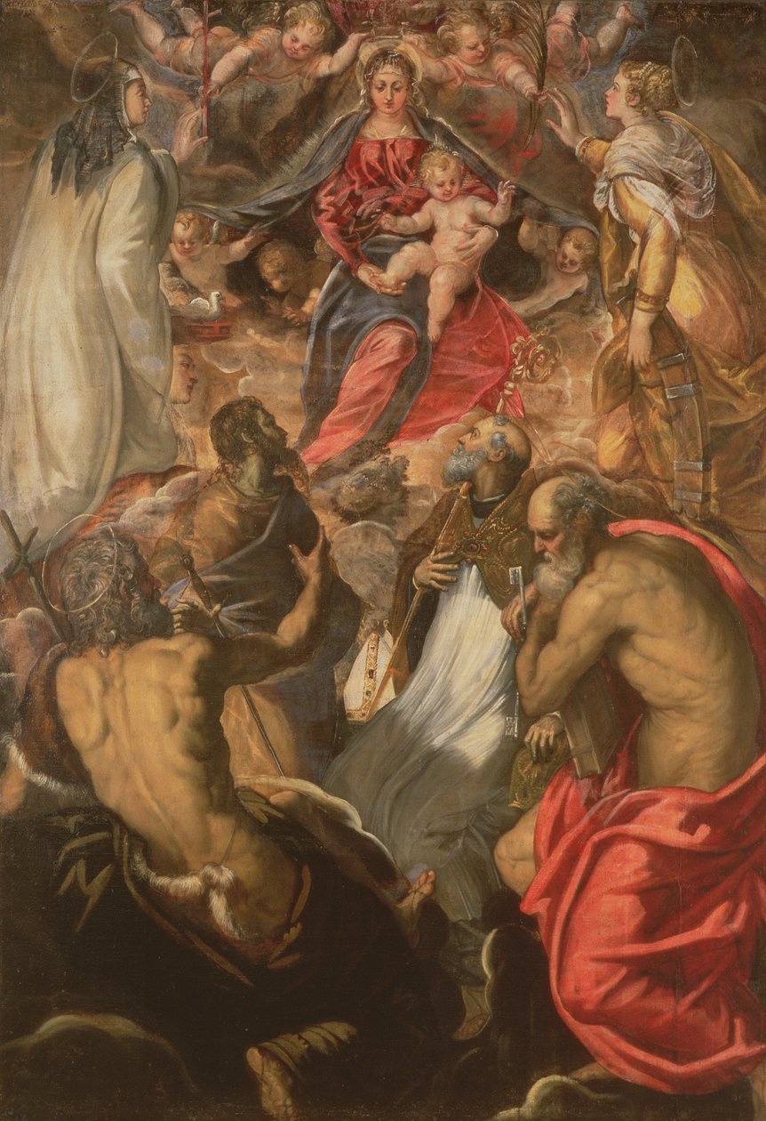 Madonna e criança com santos de Jacopo Robusti Tintoretto