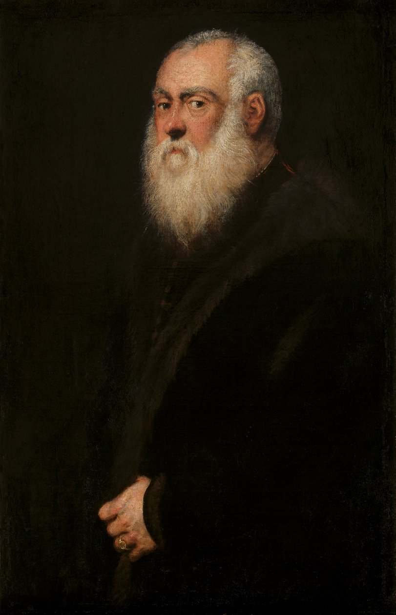 Homem, com, um, branca, barba de Jacopo Robusti Tintoretto