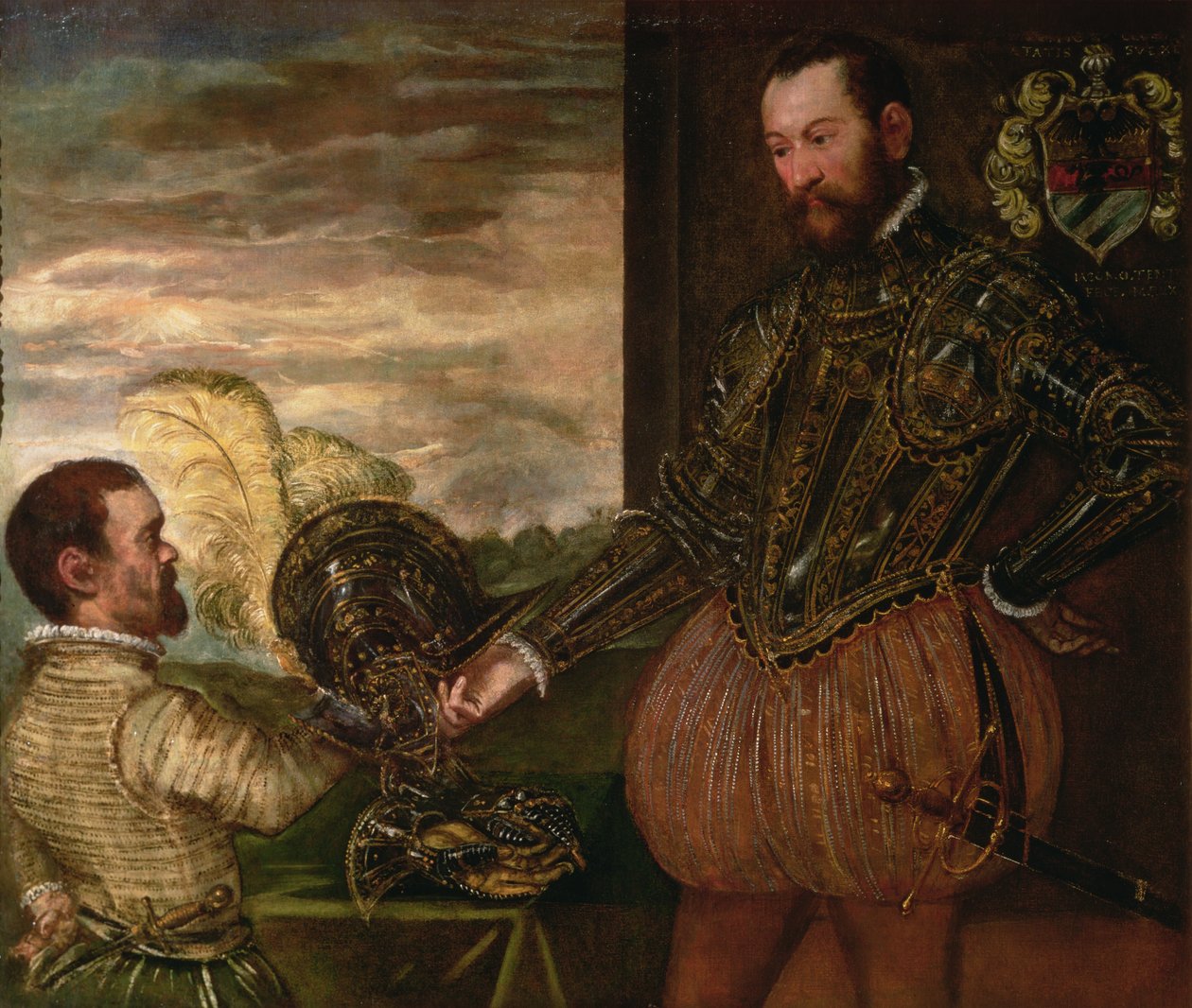 Scipio Clusone com um manobrista anão de Jacopo Robusti Tintoretto