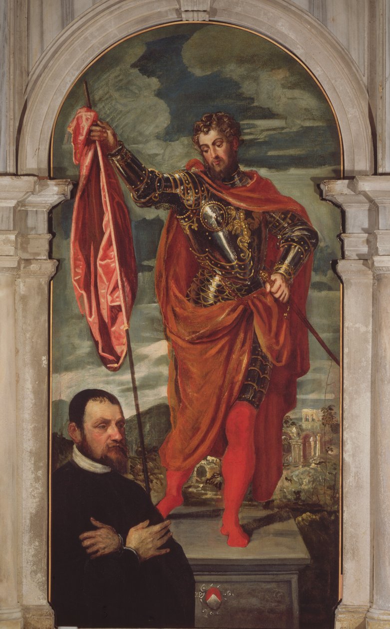 São Demétrio e um doador da Família Ghisi de Jacopo Robusti Tintoretto
