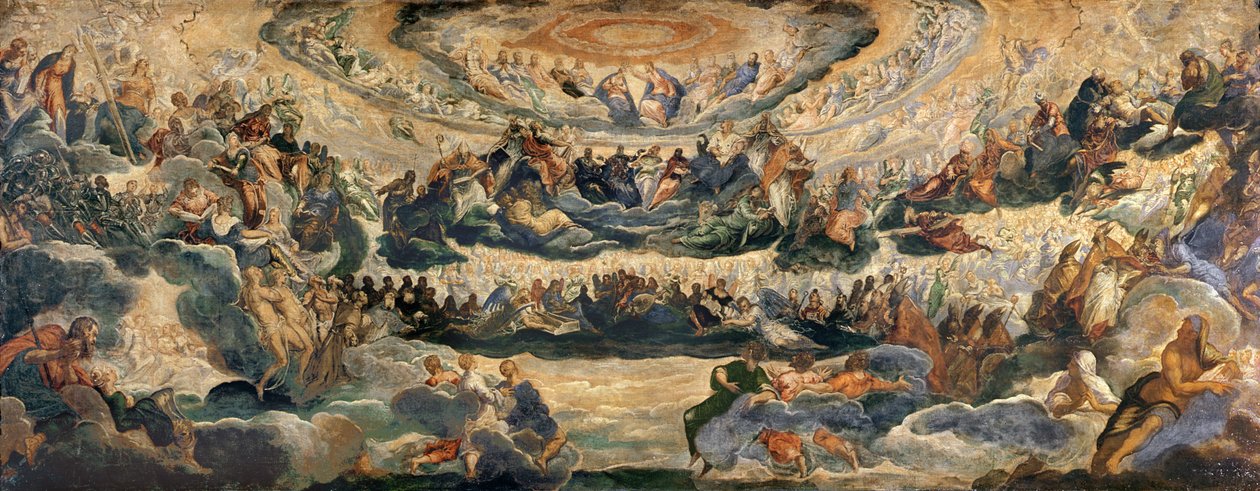 Estudo para o Paraíso (veja também 60846) de Jacopo Robusti Tintoretto