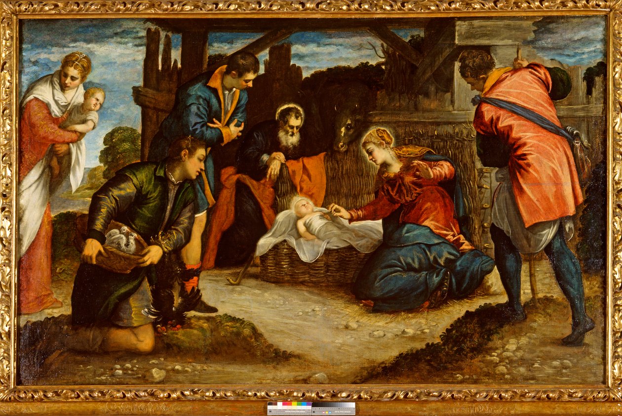 A adoração dos pastores, 1540s de Jacopo Robusti Tintoretto