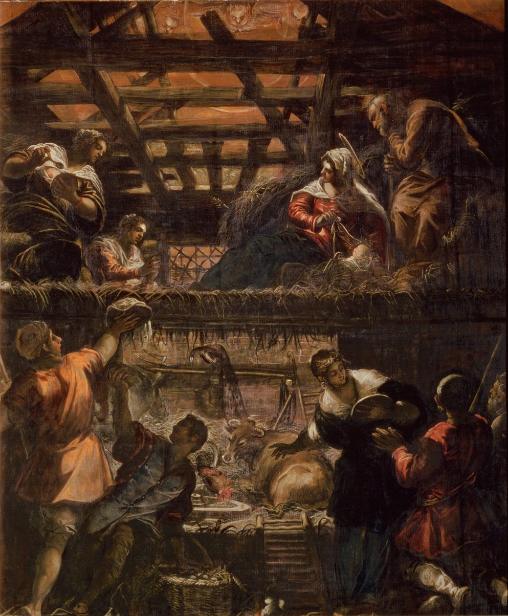 A adoração dos pastores, 1578-81 de Jacopo Robusti Tintoretto
