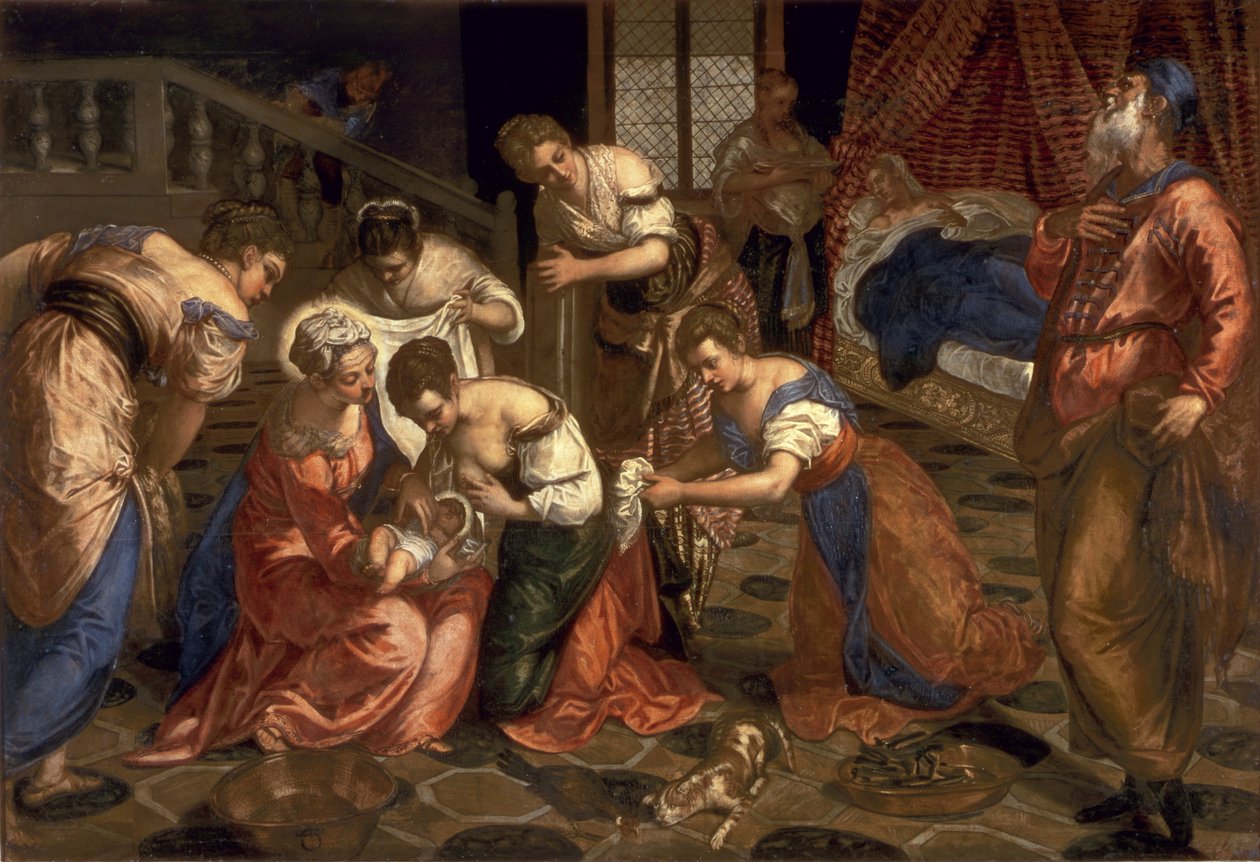 O nascimento de São João Batista, 1550-1559 de Jacopo Robusti Tintoretto