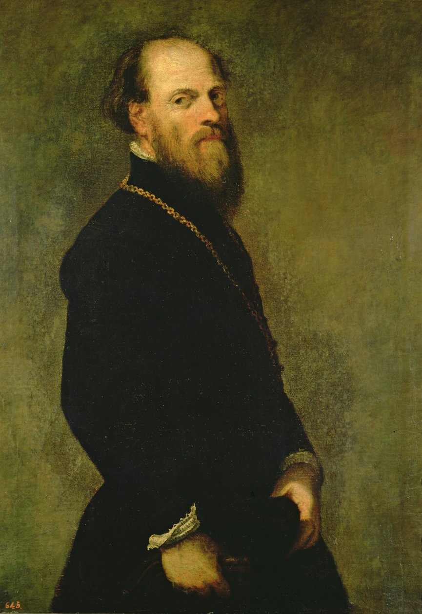 O homem com a corrente de ouro, c.1550 de Jacopo Robusti Tintoretto