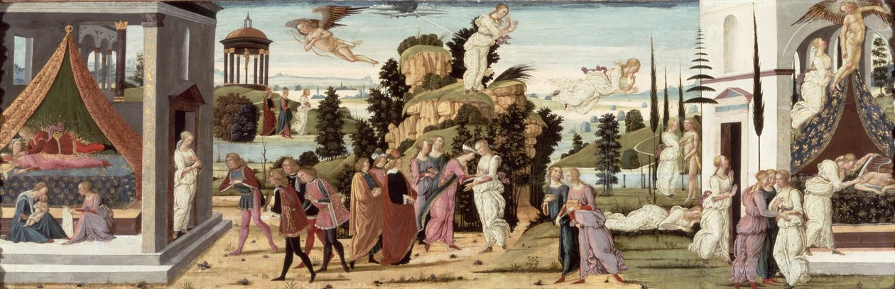 A história de Cupido e Psique (painel) de Jacopo del Sellaio