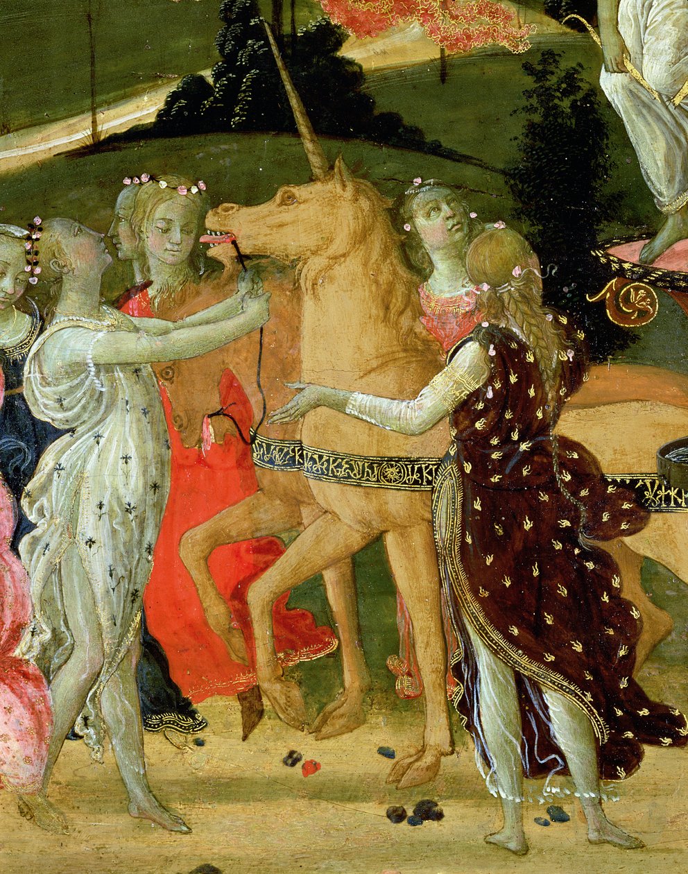 Triunfo da castidade, inspirado em &39;Triumphs&39; por Petrarca (1304-74) (detalhe de 194158) de Jacopo del Sellaio