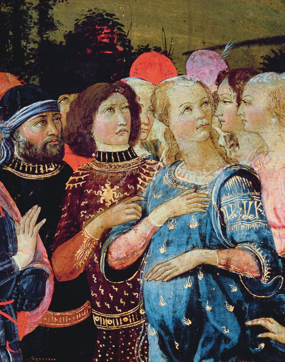 Triunfo do Amor, inspirado em &39;Triumphs&39; por Petrarca (1304-74) (detalhe de 194156) de Jacopo del Sellaio