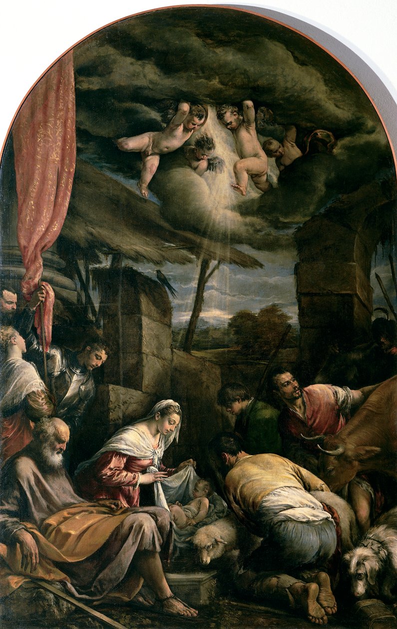 Adoração de Pastores, por Jacopo Bassano (cerca de 1510-1592) de Jacopo (1510 92) Bassano