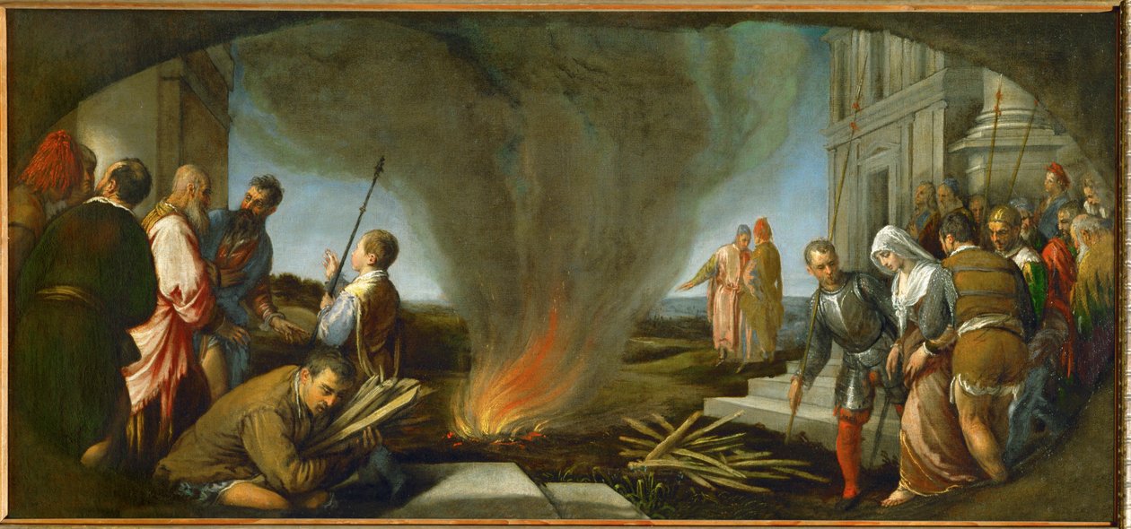 Tamar é levada para a fogueira de Jacopo (1510-92) Bassano