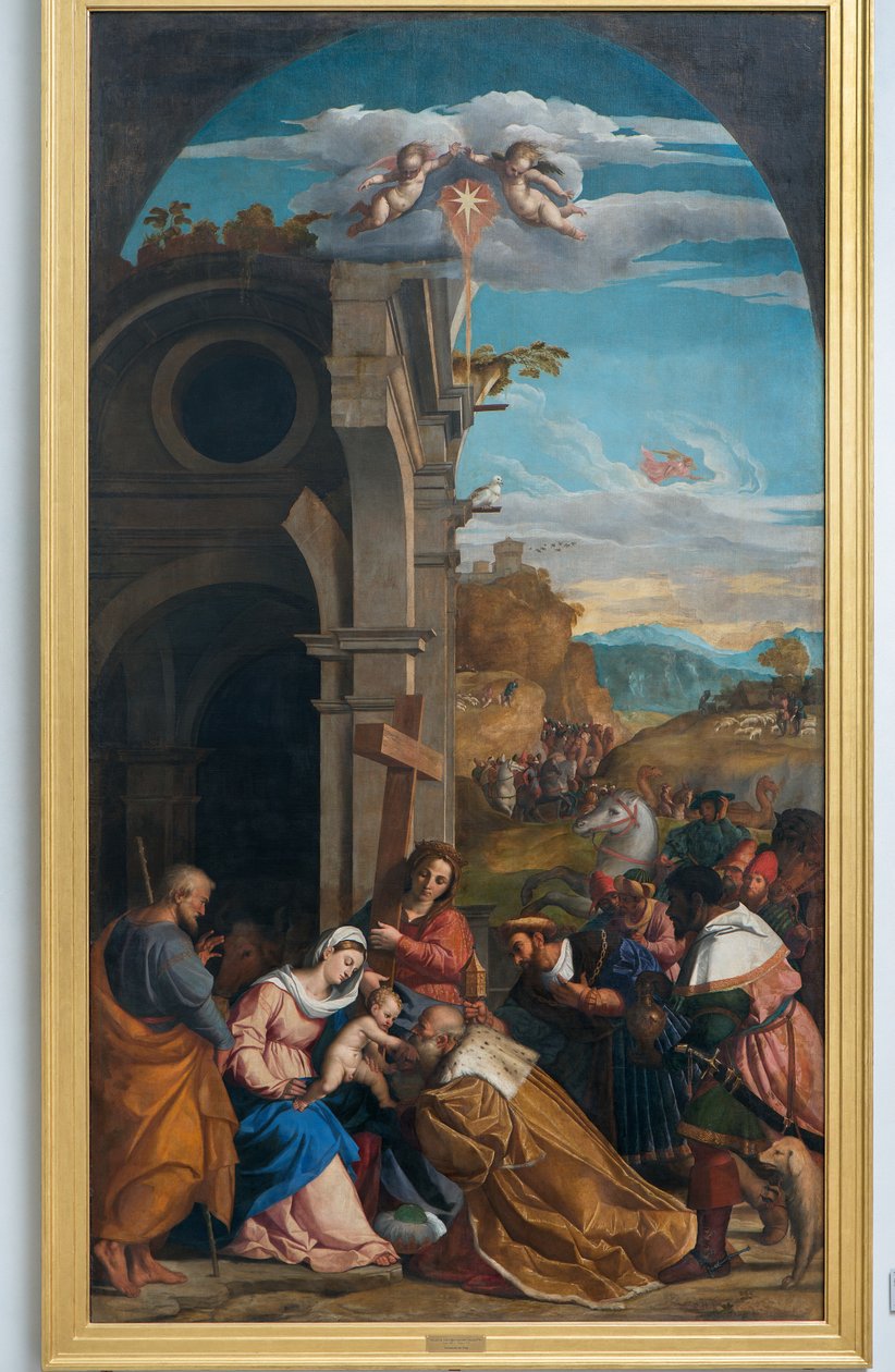Adoração dos Magos na presença de Santa Helena de Jacopo (c.1480 1528) Palma