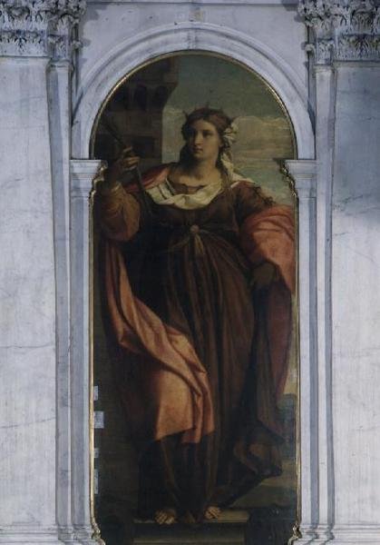Santa Bárbara (parte do tríptico) de Jacopo (c.1480 1528) Palma