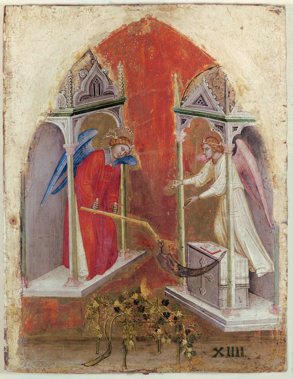 A Colheita Celestial (tempera no painel) de Jacopo Alberegno