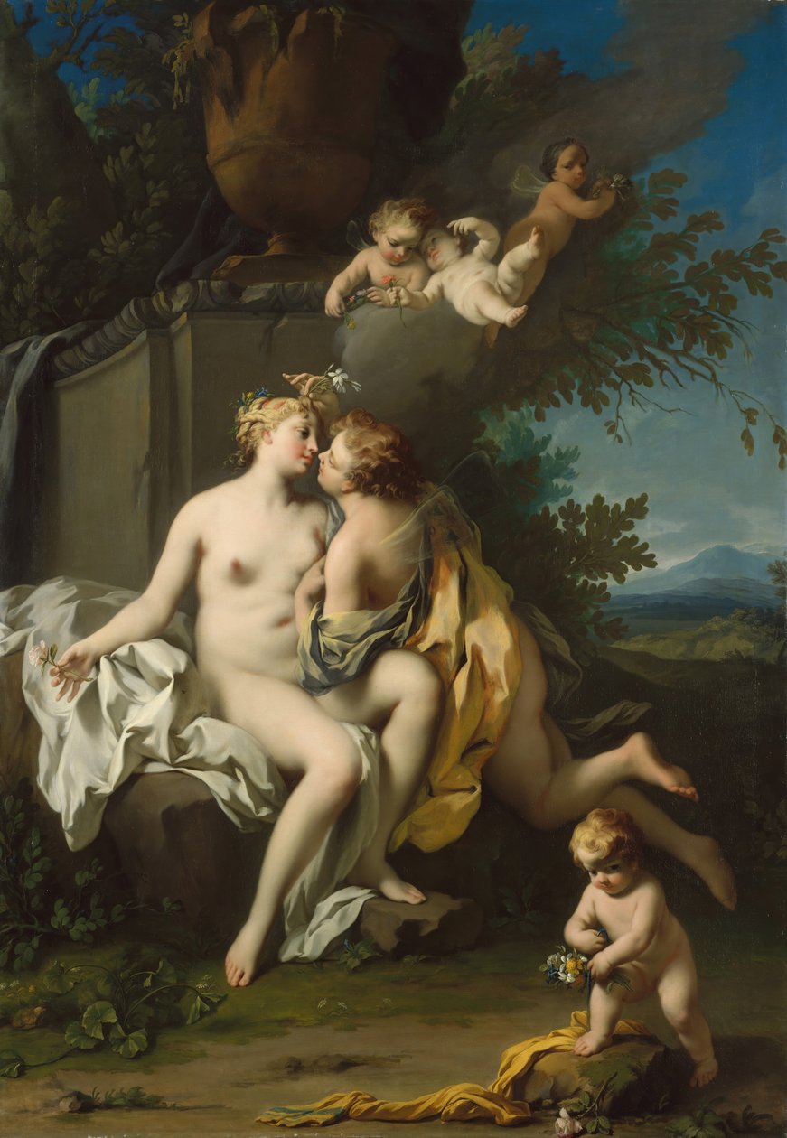 Flora e Zephyr, década de 1730. de Jacopo Amigoni
