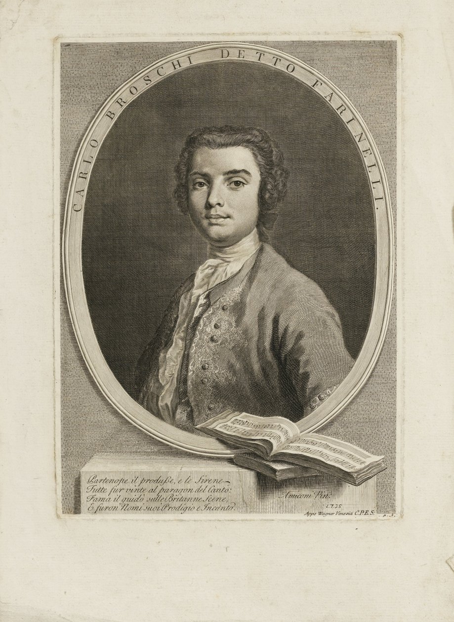 Retrato do cantor Farinelli Carlo Broschi 1705-1782, 1735 de Jacopo Amigoni