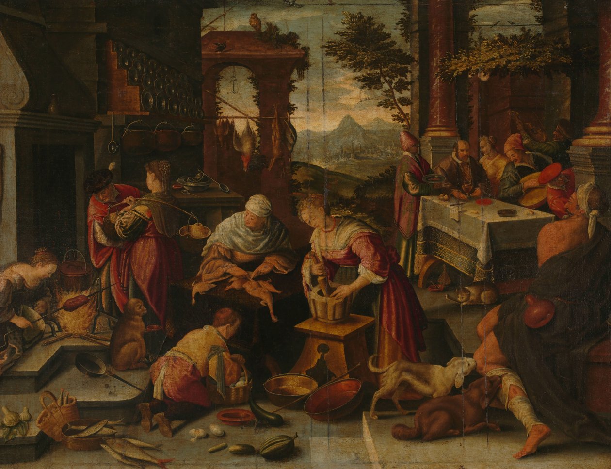 Lázaro e o Rico de Jacopo Bassano (copy after)