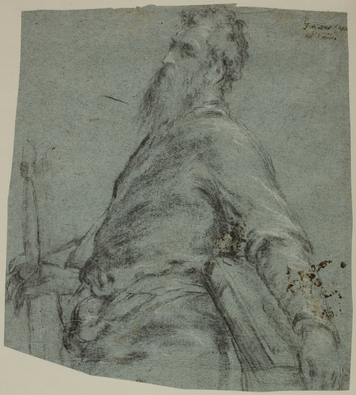 Estudo de figura de meio corpo para São Paulo de Jacopo Bassano