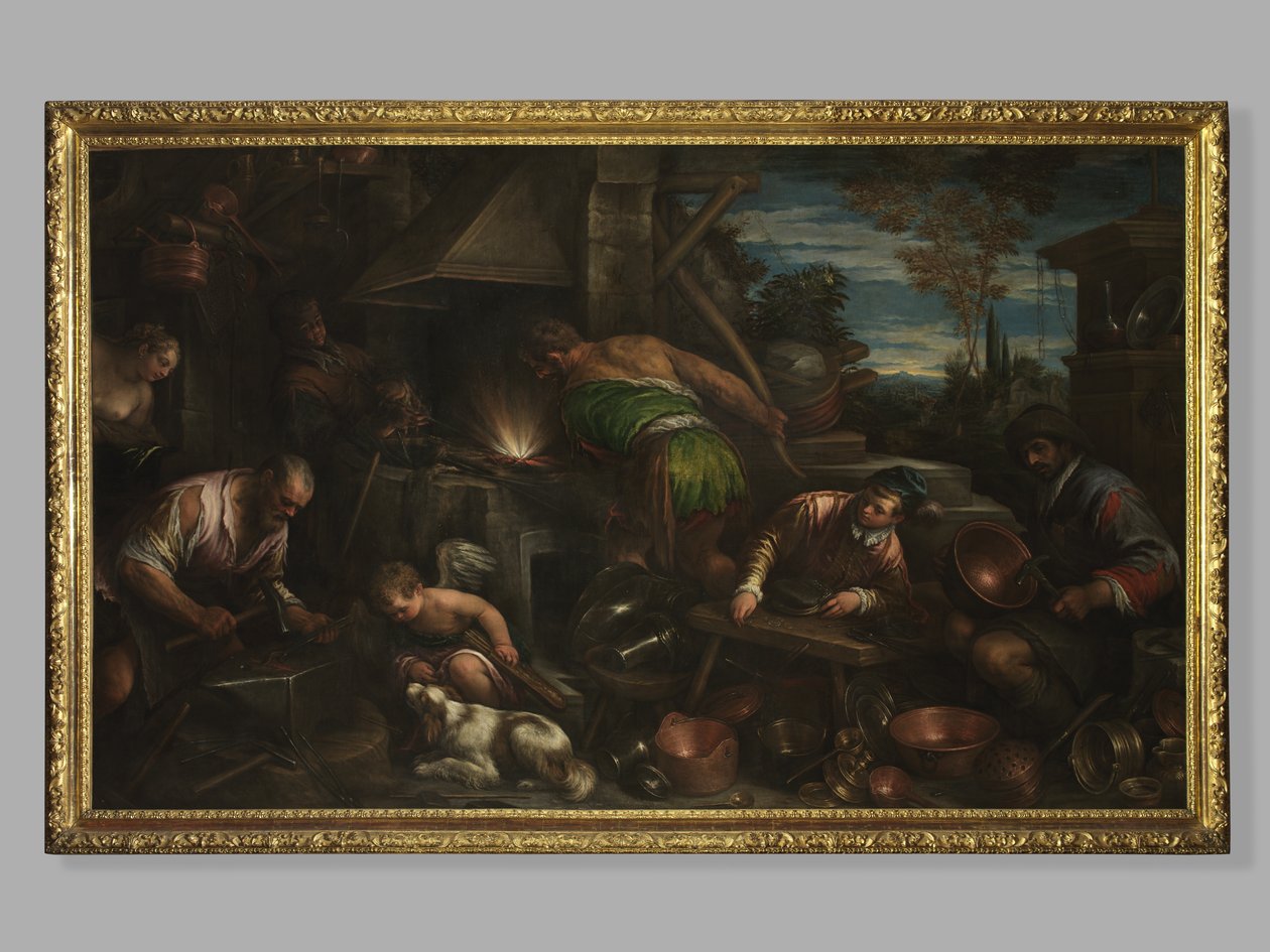 A Forja de Vulcano, c.1580-84 de Jacopo Bassano