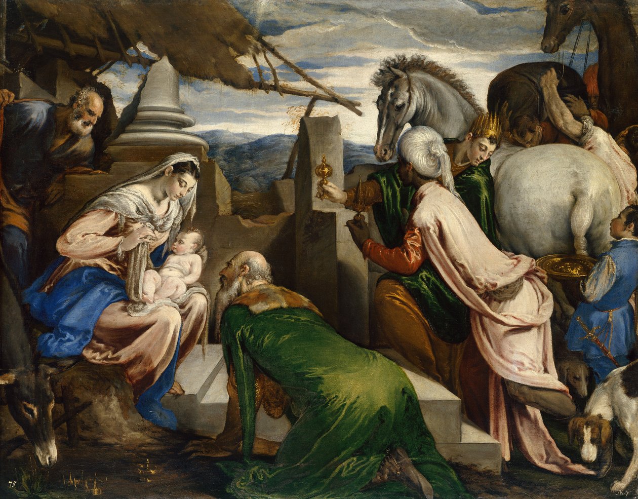 A Adoração dos Reis Magos, ca 1555 de Jacopo Bassano il vecchio